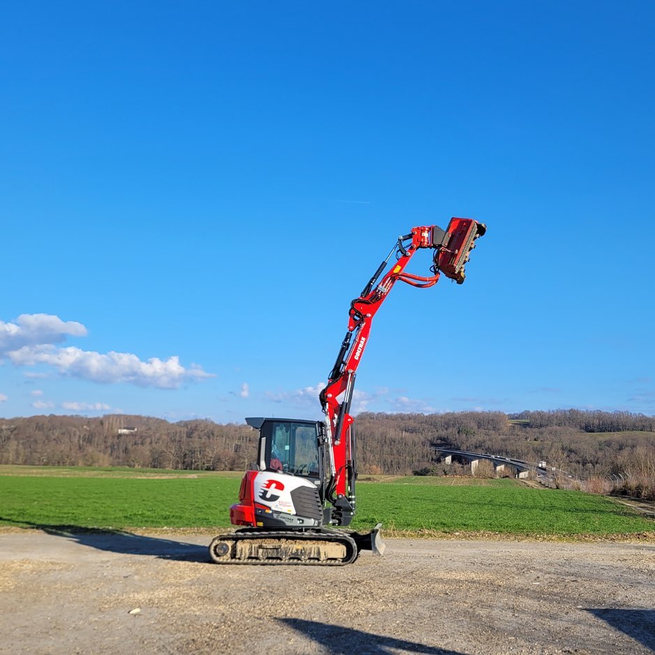 pelle 6 tonnes pour élagage ou abattage d'arbres